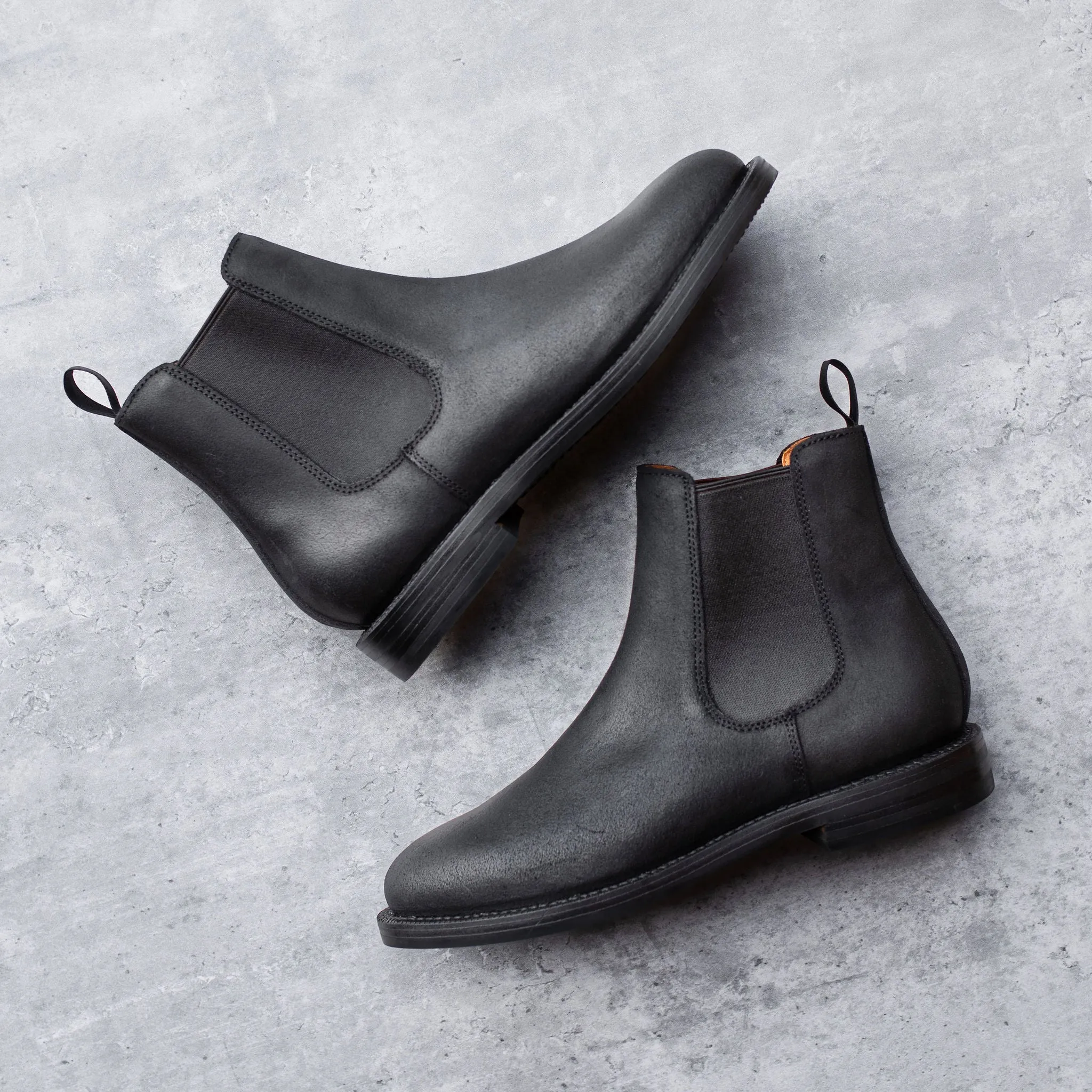 Josephine Chelsea Stiefel Schwarz Gewachst Commander