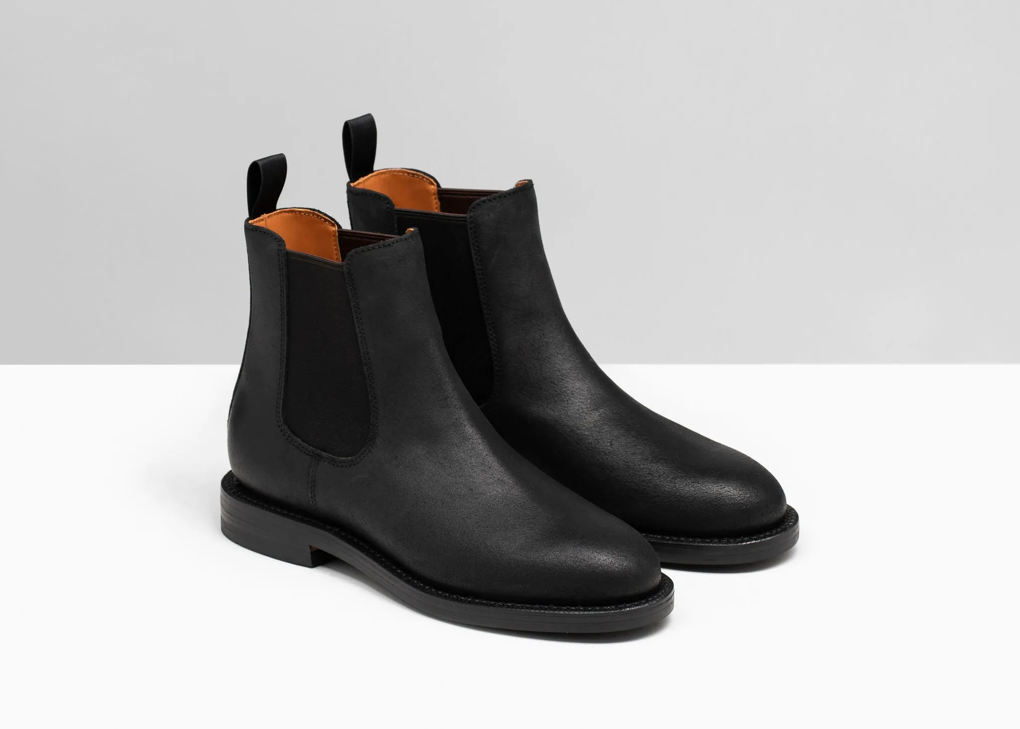 Josephine Chelsea Stiefel Schwarz Gewachst Commander