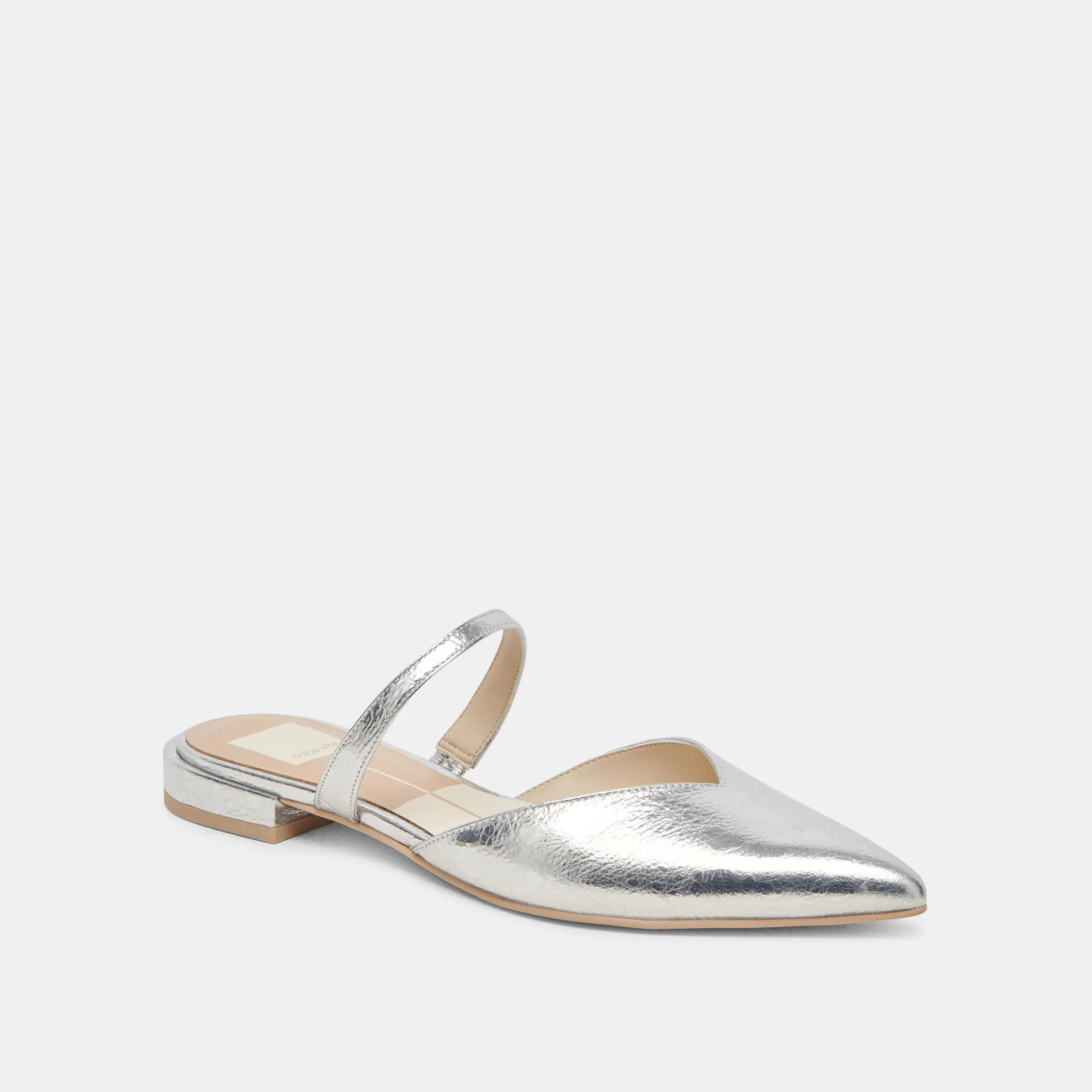 KANIKA WEITE FLATS SILBER ANTIKE LEDER