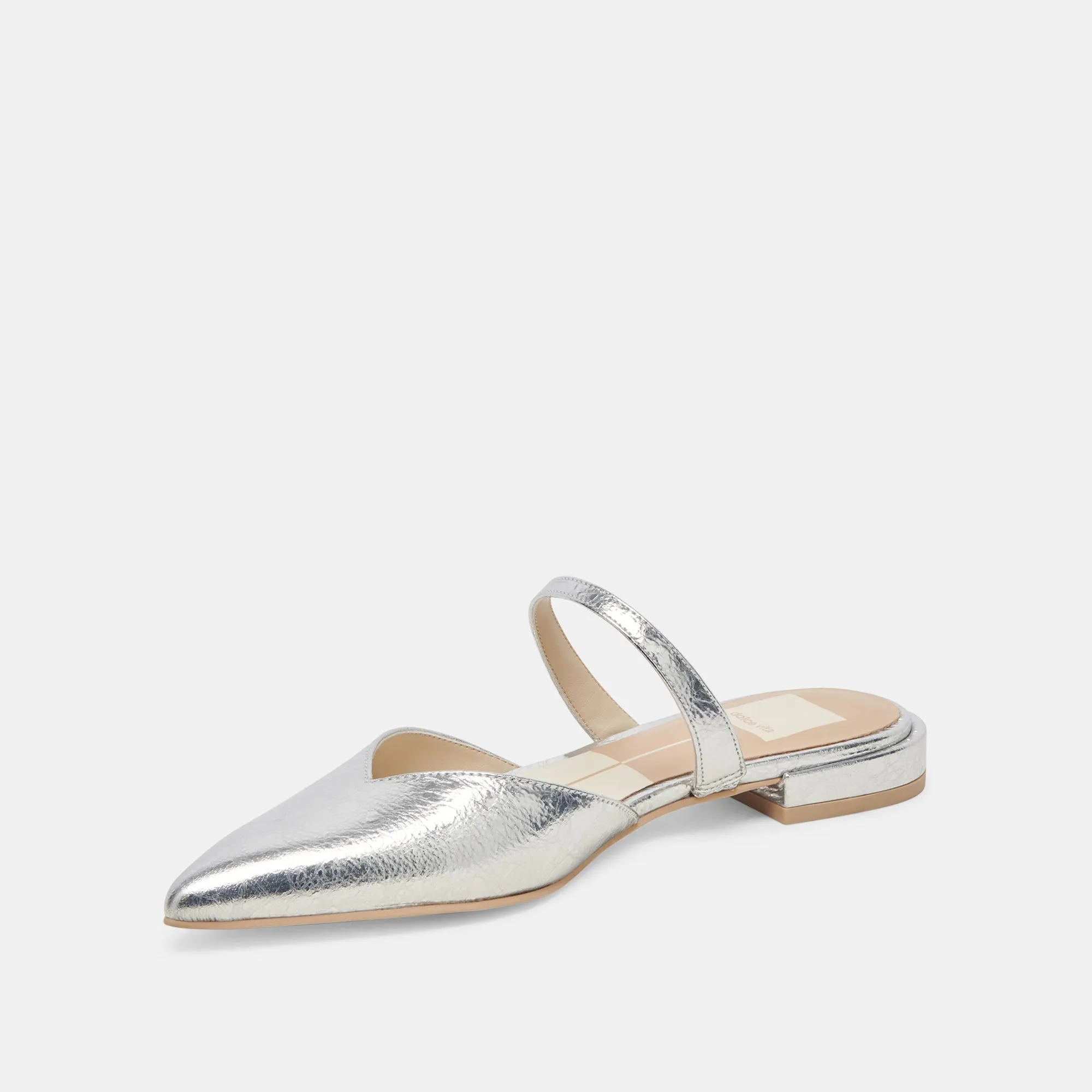KANIKA WEITE FLATS SILBER ANTIKE LEDER