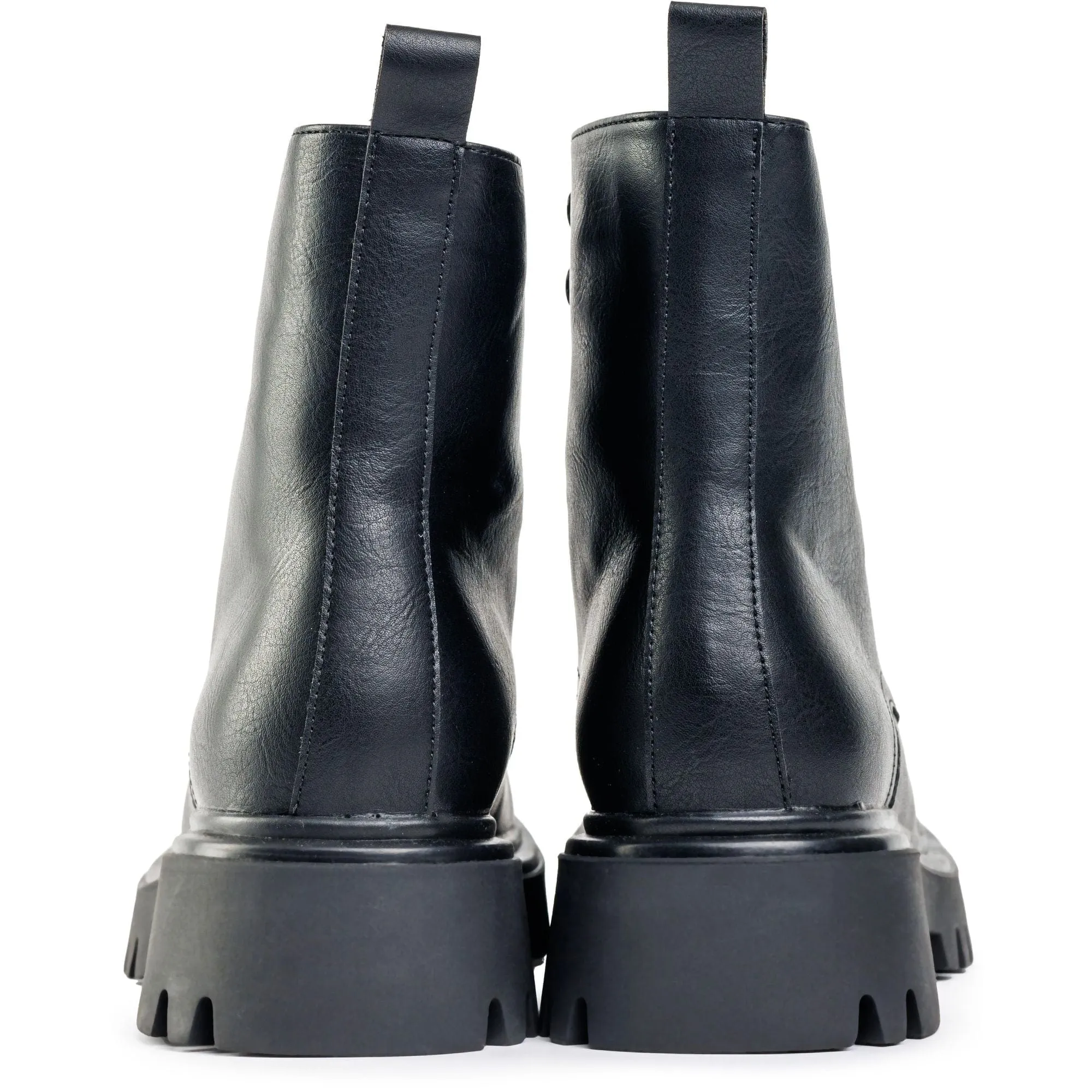 Kanzi Damen Vegane Leder Schnürstiefel | Schwarz