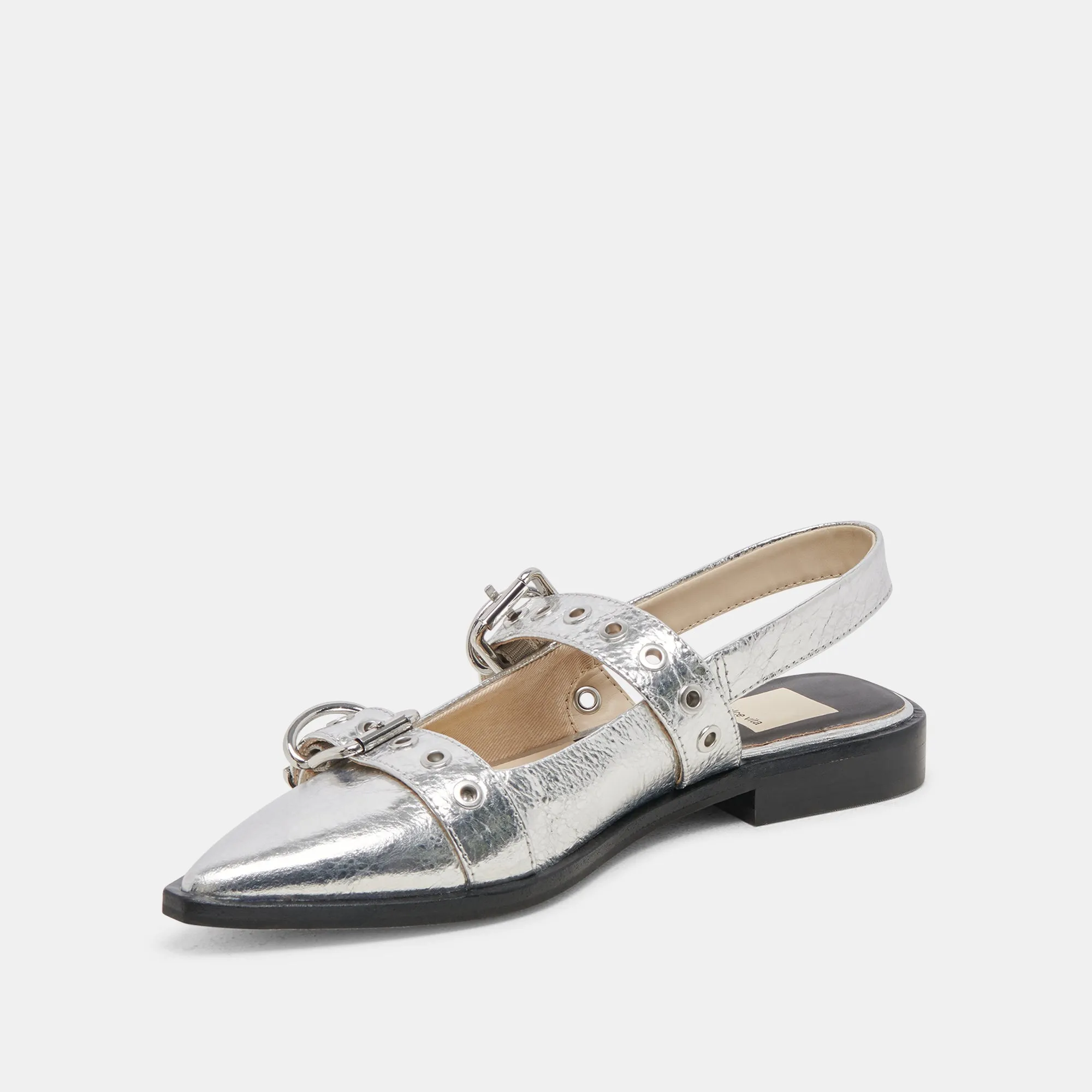 LABELL FLATS SILBER ANTIKE LEDER