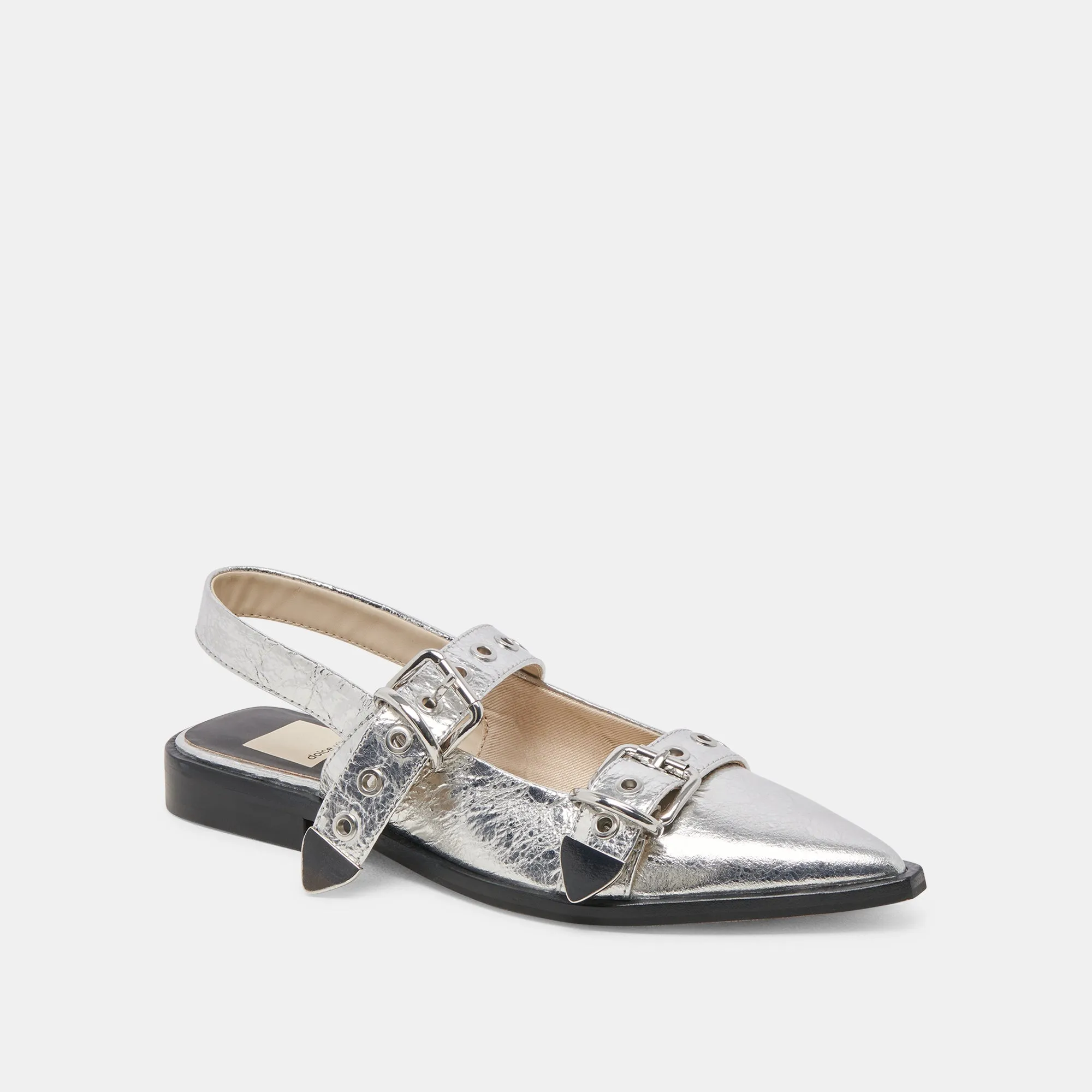 LABELL FLATS SILBER ANTIKE LEDER