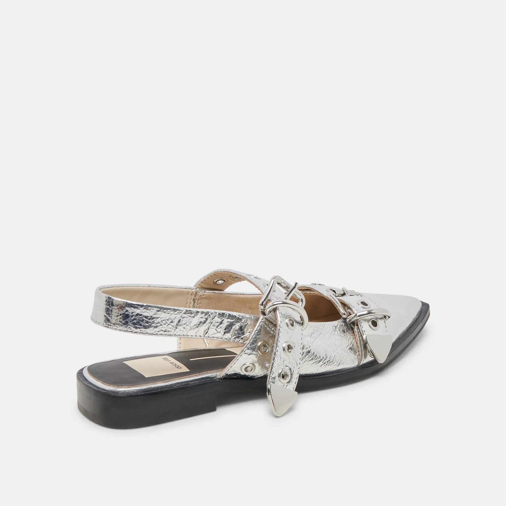 LABELL FLATS SILBER ANTIKE LEDER