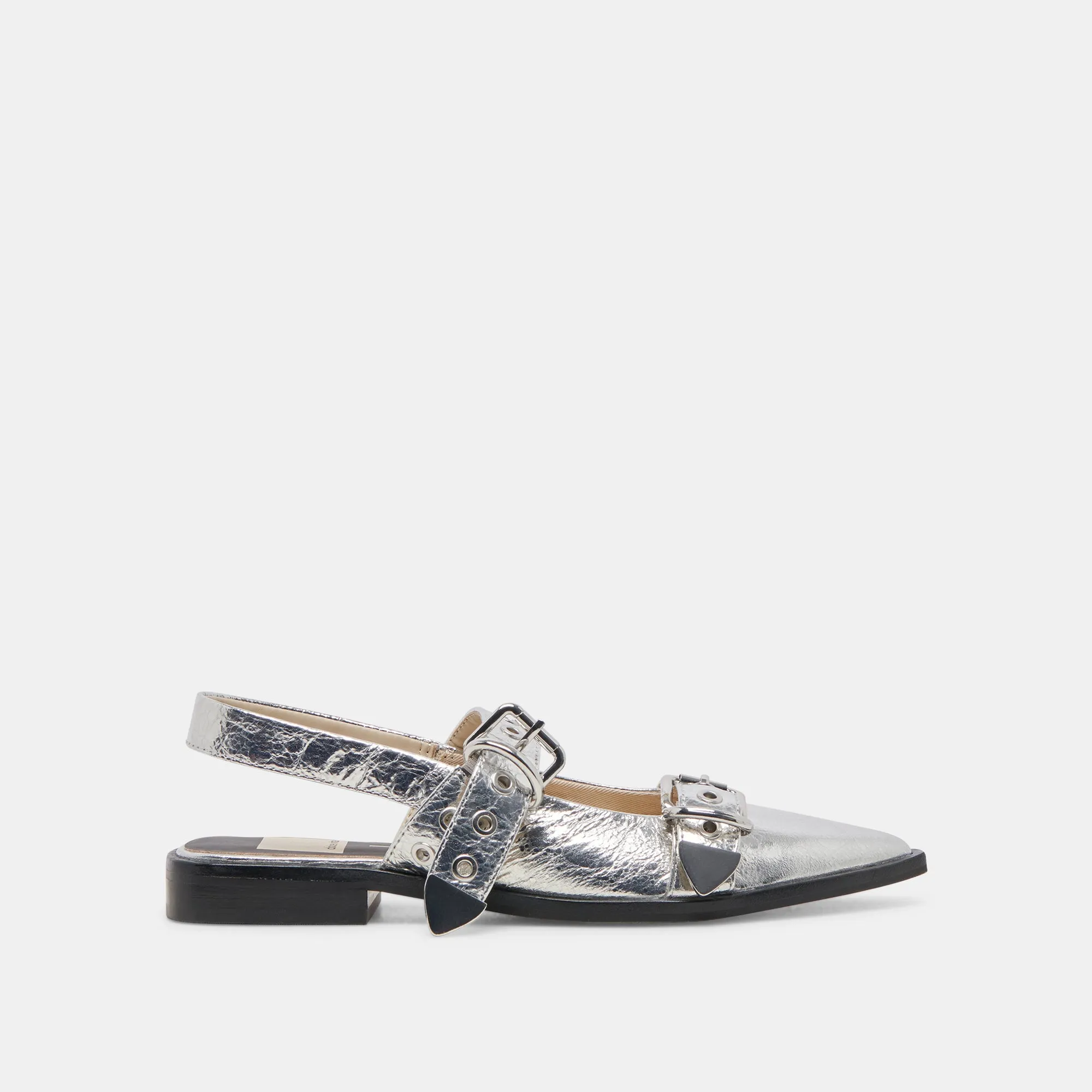 LABELL FLATS SILBER ANTIKE LEDER