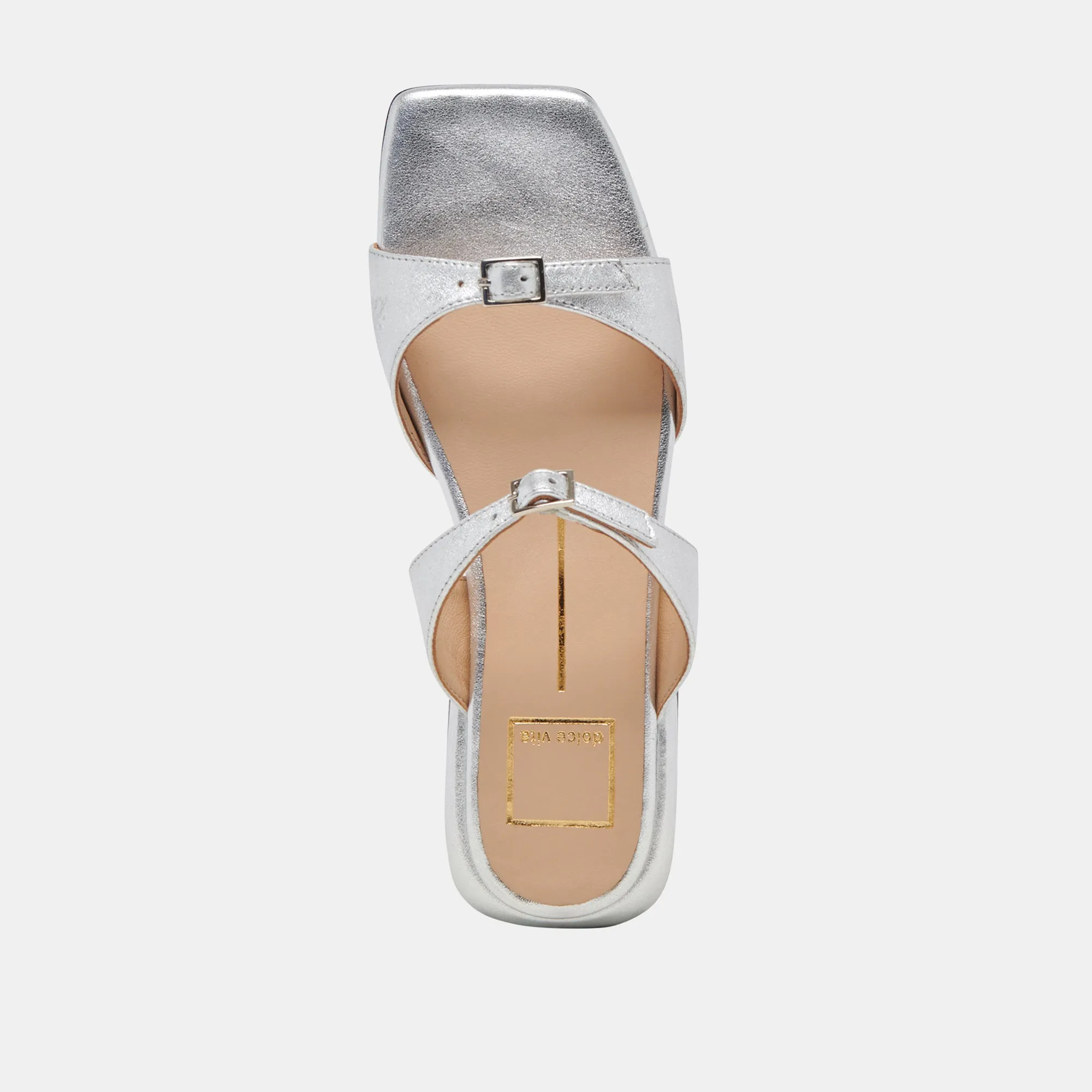LAVERN SANDALETTEN SILBER METALLIC LEDER