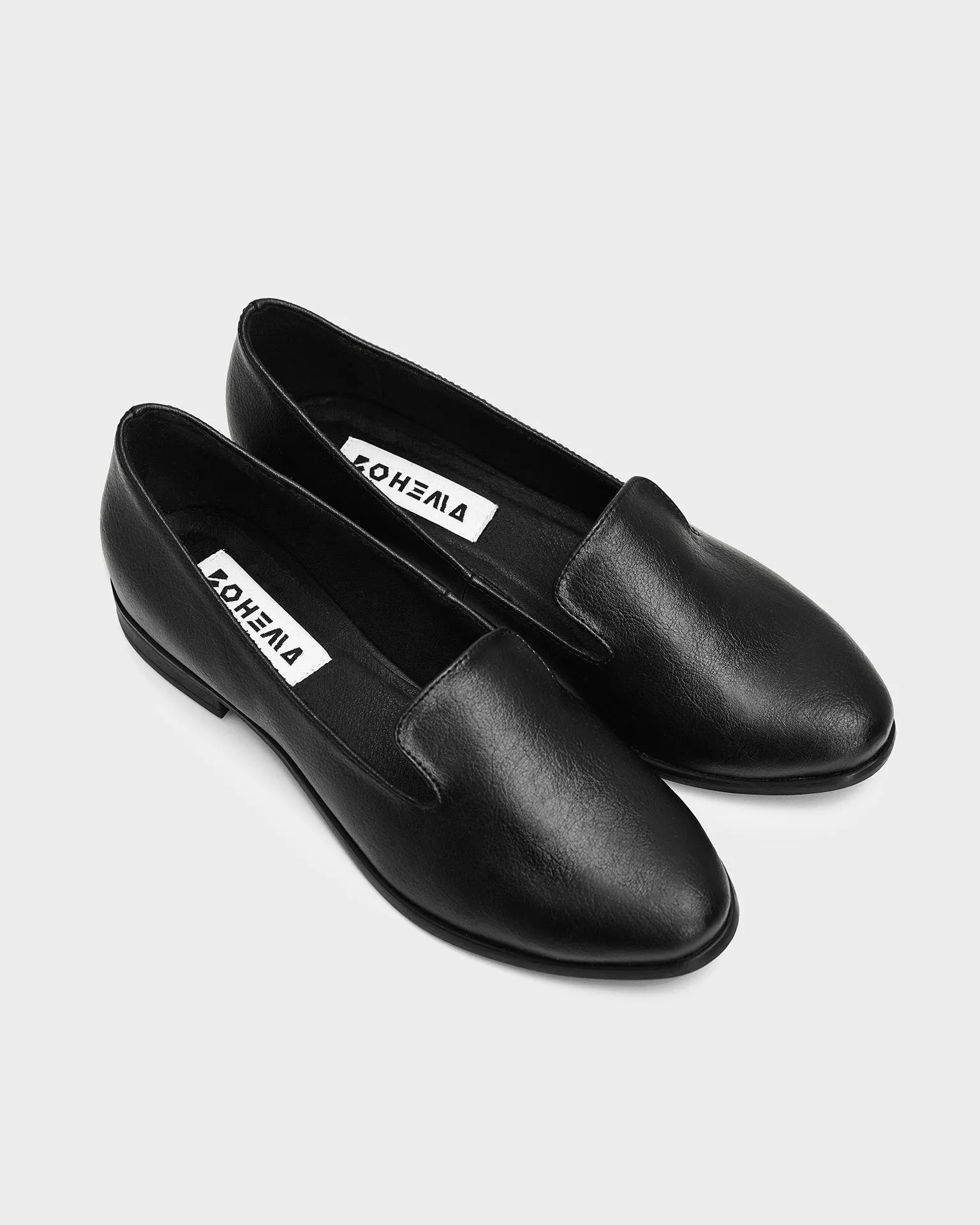Lords Damen Traubenleder Vegane Loafers | Schwarz