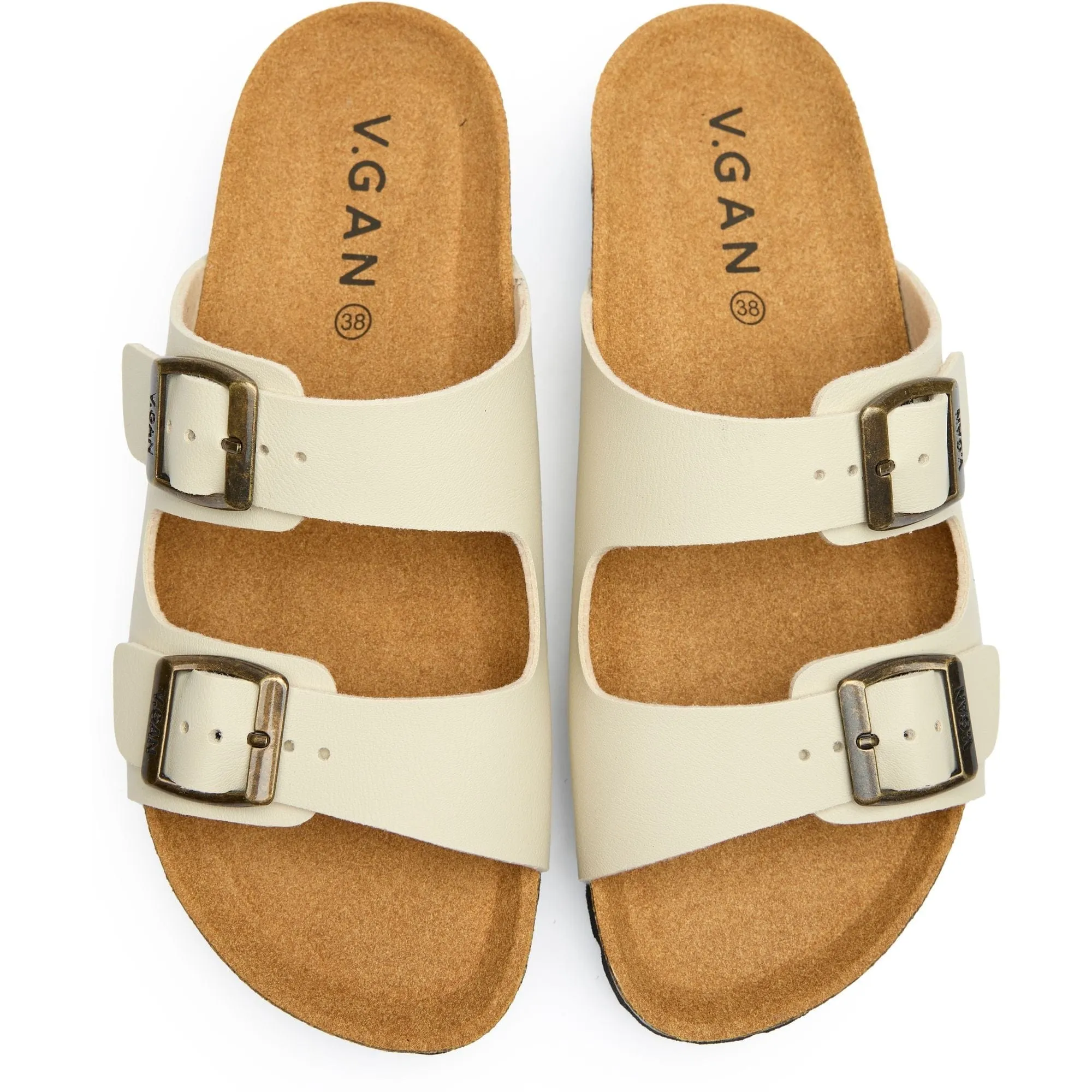 Mango Damen Sandalen mit veganem Fußbett | Creme