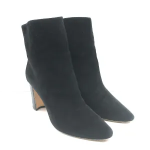 Manolo Blahnik Rosie Stiefeletten Schwarz Leder & Wildleder Größe 35.5