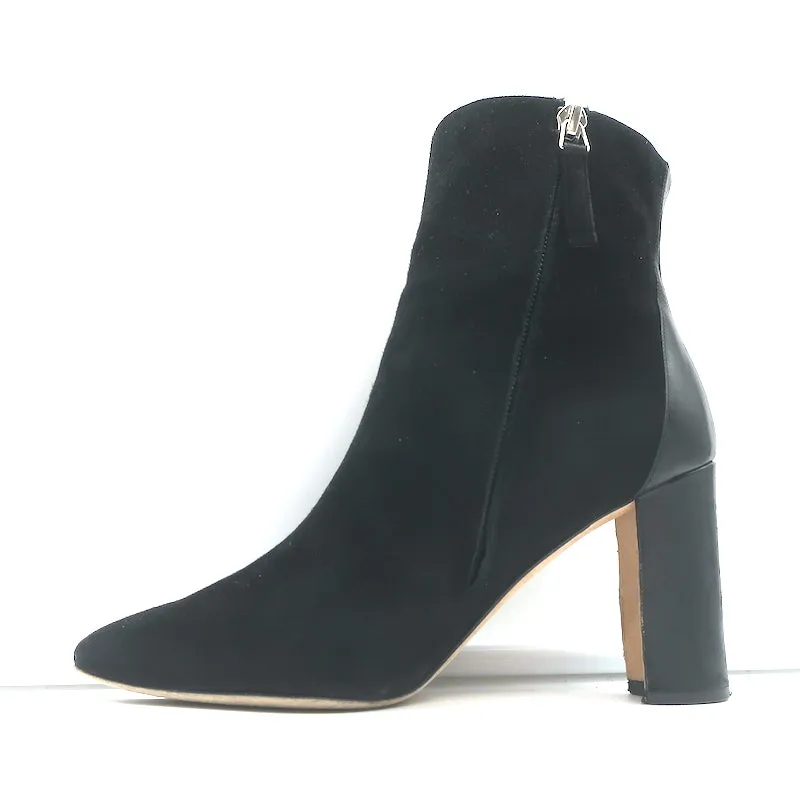 Manolo Blahnik Rosie Stiefeletten Schwarz Leder & Wildleder Größe 35.5