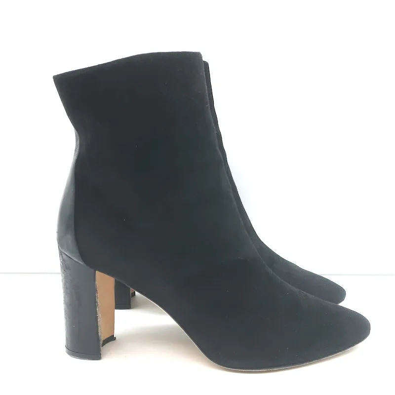 Manolo Blahnik Rosie Stiefeletten Schwarz Leder & Wildleder Größe 35.5