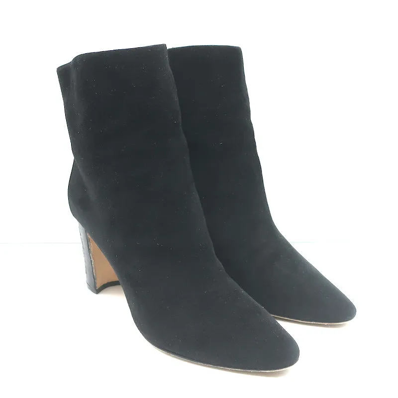 Manolo Blahnik Rosie Stiefeletten Schwarz Leder & Wildleder Größe 35.5