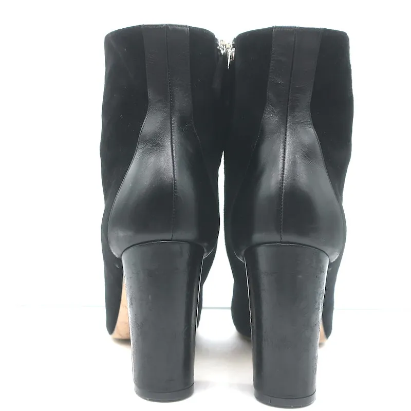 Manolo Blahnik Rosie Stiefeletten Schwarz Leder & Wildleder Größe 35.5