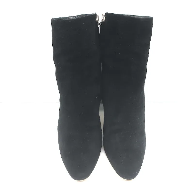 Manolo Blahnik Rosie Stiefeletten Schwarz Leder & Wildleder Größe 35.5
