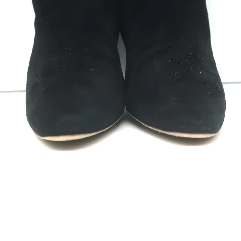 Manolo Blahnik Rosie Stiefeletten Schwarz Leder & Wildleder Größe 35.5