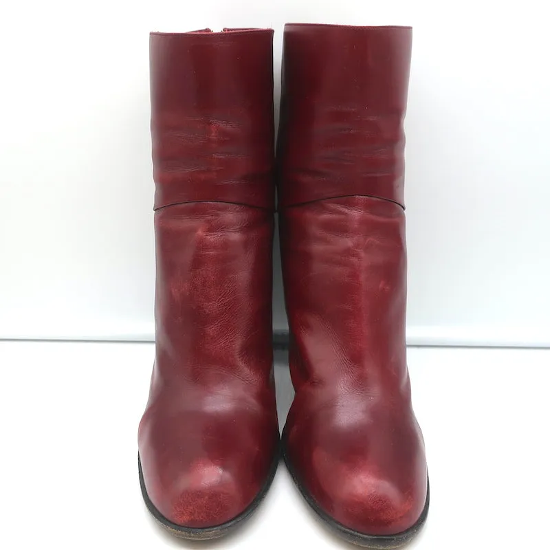Marc Jacobs High Heel Stiefeletten Rot Leder Größe 40.5