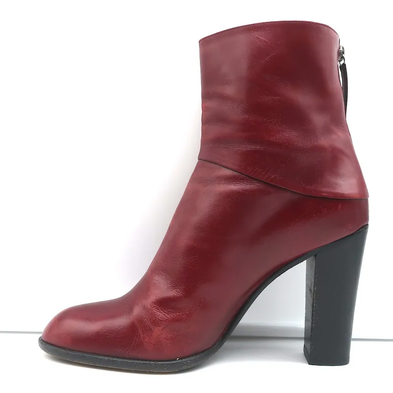 Marc Jacobs High Heel Stiefeletten Rot Leder Größe 40.5