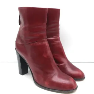 Marc Jacobs High Heel Stiefeletten Rot Leder Größe 40.5