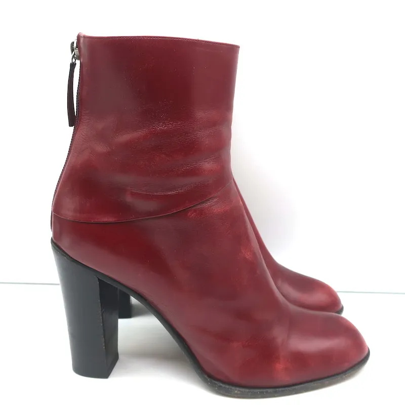 Marc Jacobs High Heel Stiefeletten Rot Leder Größe 40.5