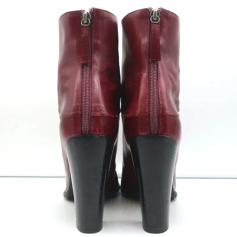 Marc Jacobs High Heel Stiefeletten Rot Leder Größe 40.5
