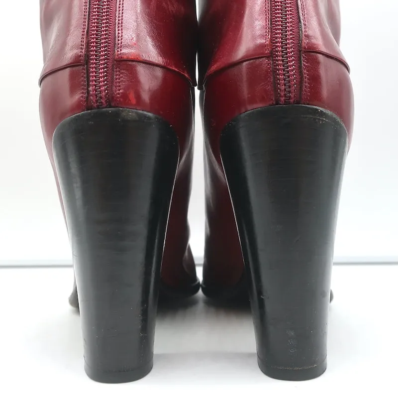 Marc Jacobs High Heel Stiefeletten Rot Leder Größe 40.5