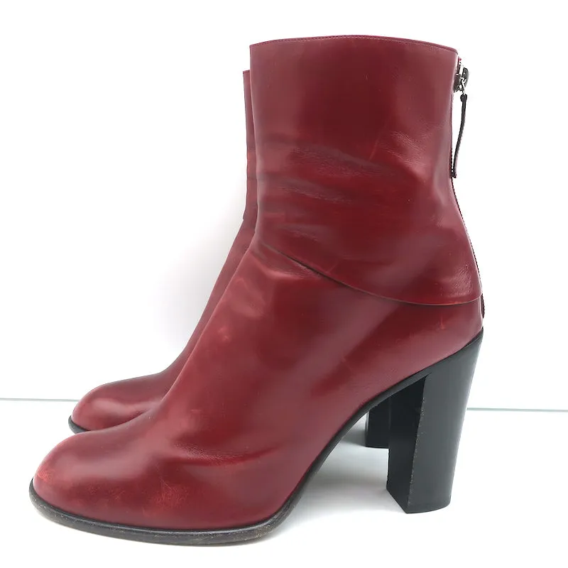 Marc Jacobs High Heel Stiefeletten Rot Leder Größe 40.5
