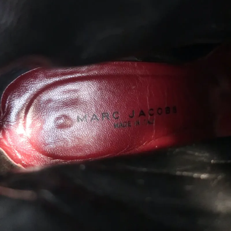 Marc Jacobs High Heel Stiefeletten Rot Leder Größe 40.5