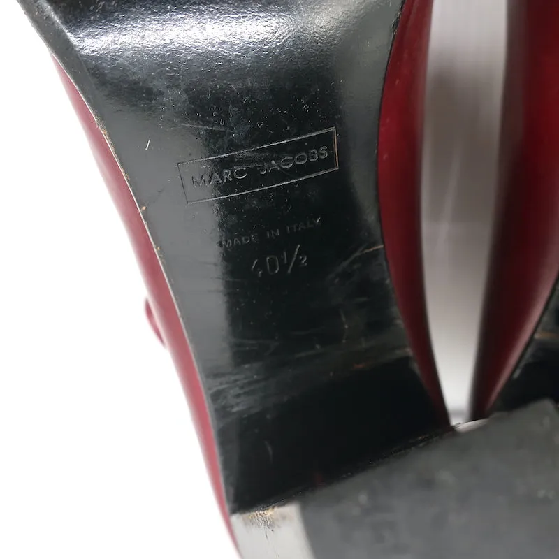 Marc Jacobs High Heel Stiefeletten Rot Leder Größe 40.5