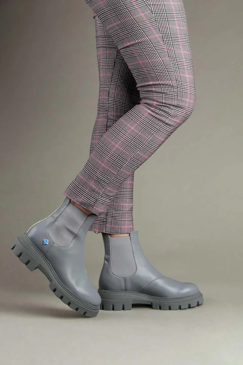 Meine Chelsea Dallas Corn Leder Vegane Stiefel | Grau