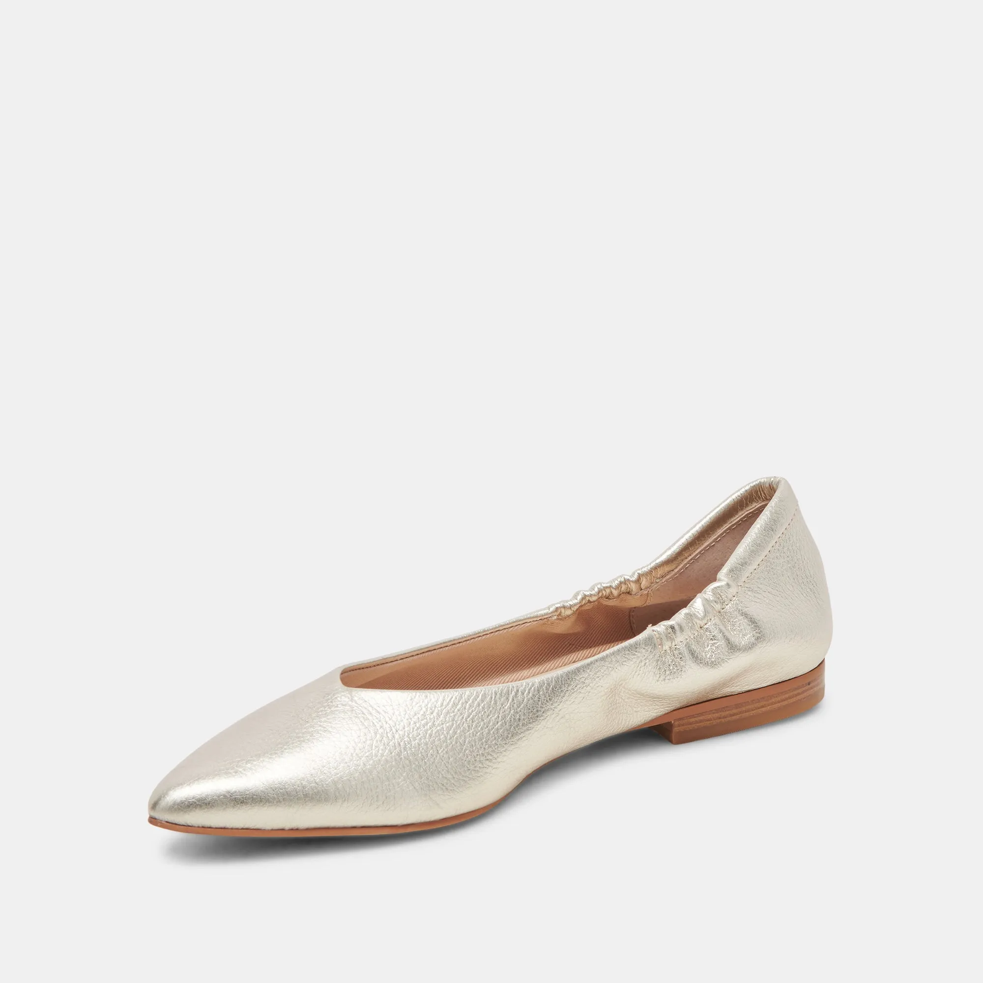 NADAV BALLET FLATS PLATINUM METALLISCHES LEDER