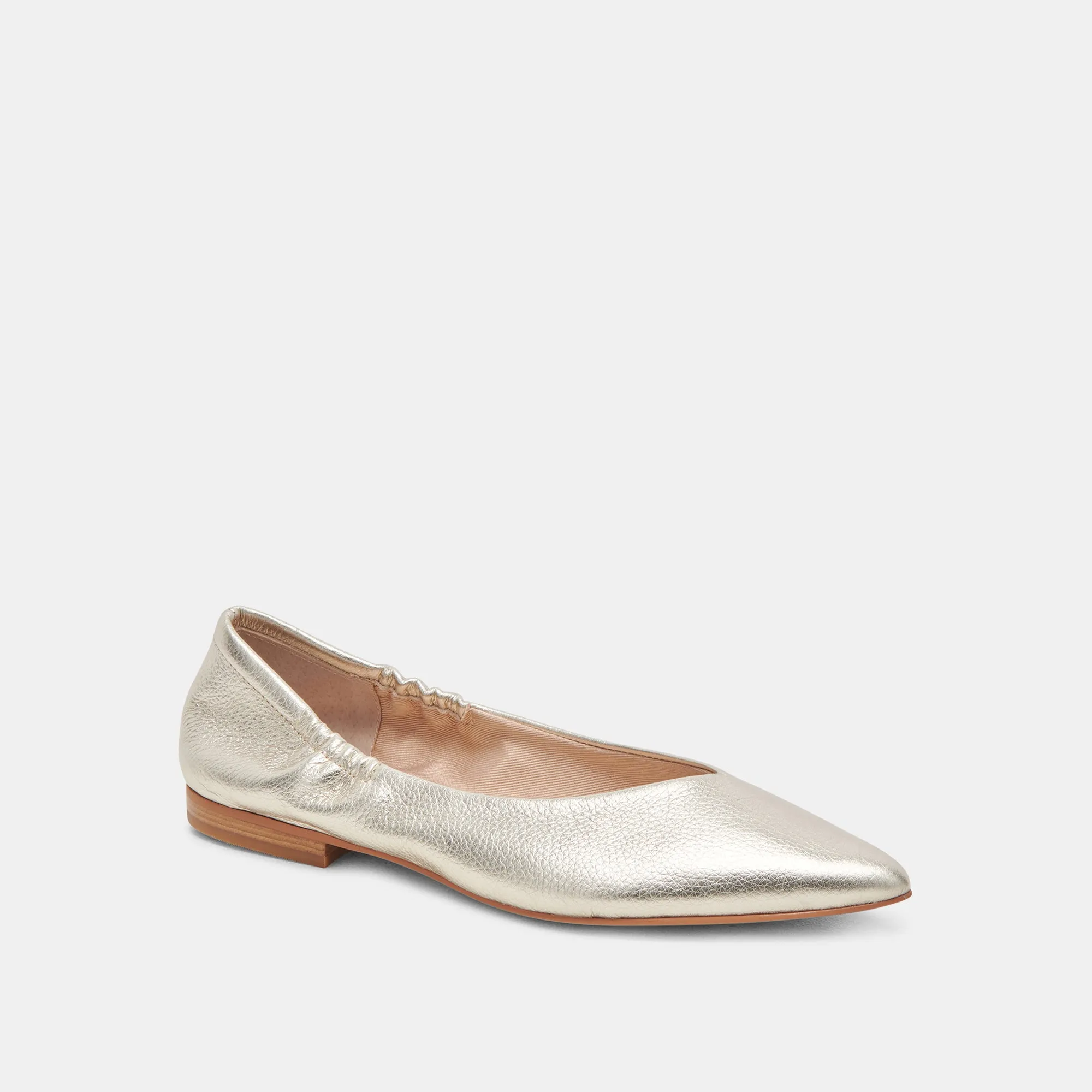 NADAV BALLET FLATS PLATINUM METALLISCHES LEDER