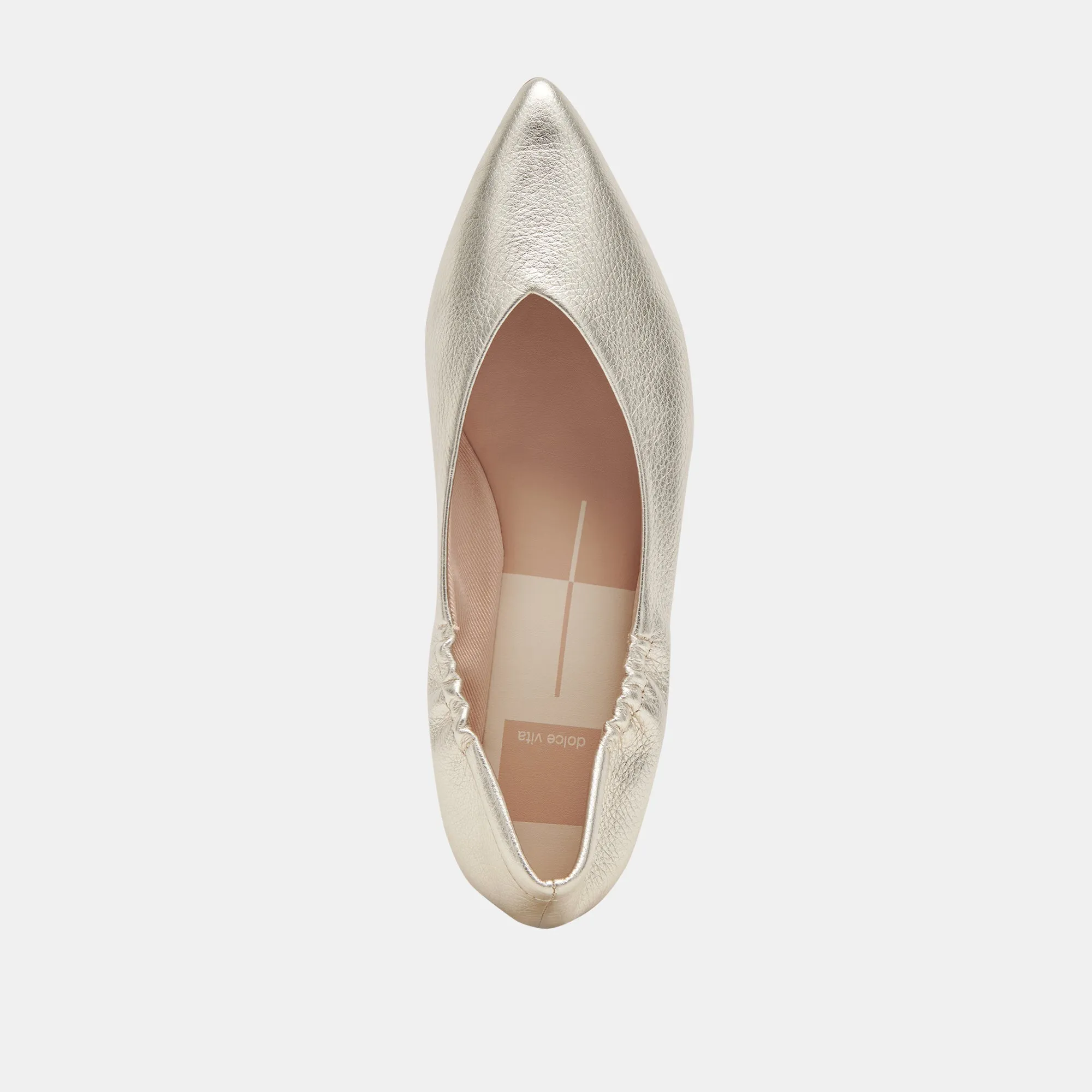 NADAV BALLET FLATS PLATINUM METALLISCHES LEDER