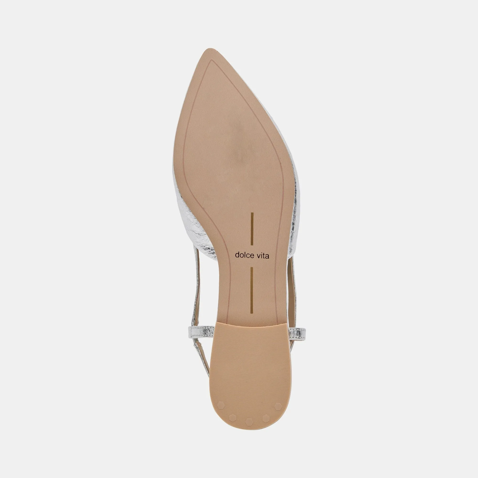 NARAH FLATS SILBER METALLIC LEDER