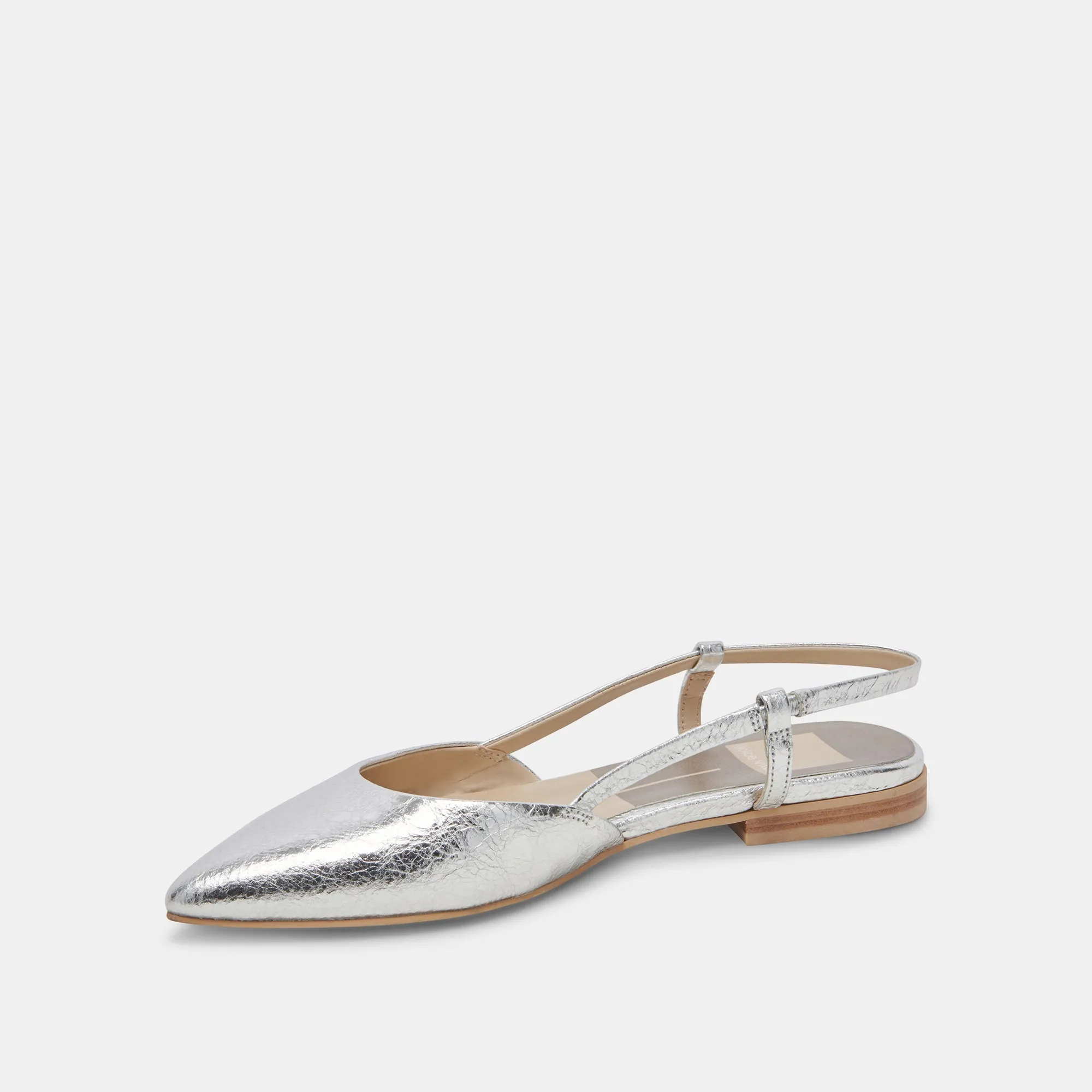 NARAH FLATS SILBER METALLIC LEDER