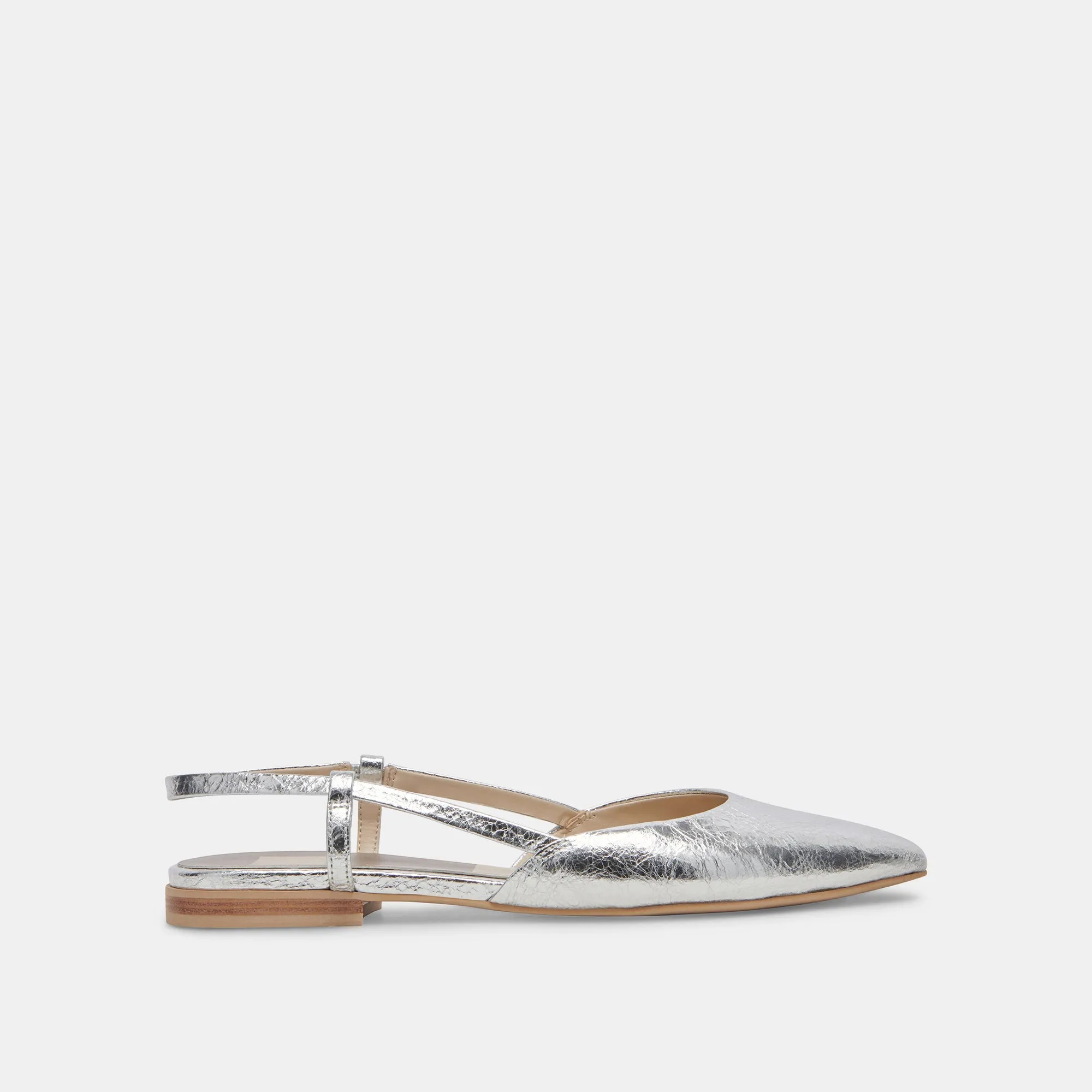 NARAH FLATS SILBER METALLIC LEDER