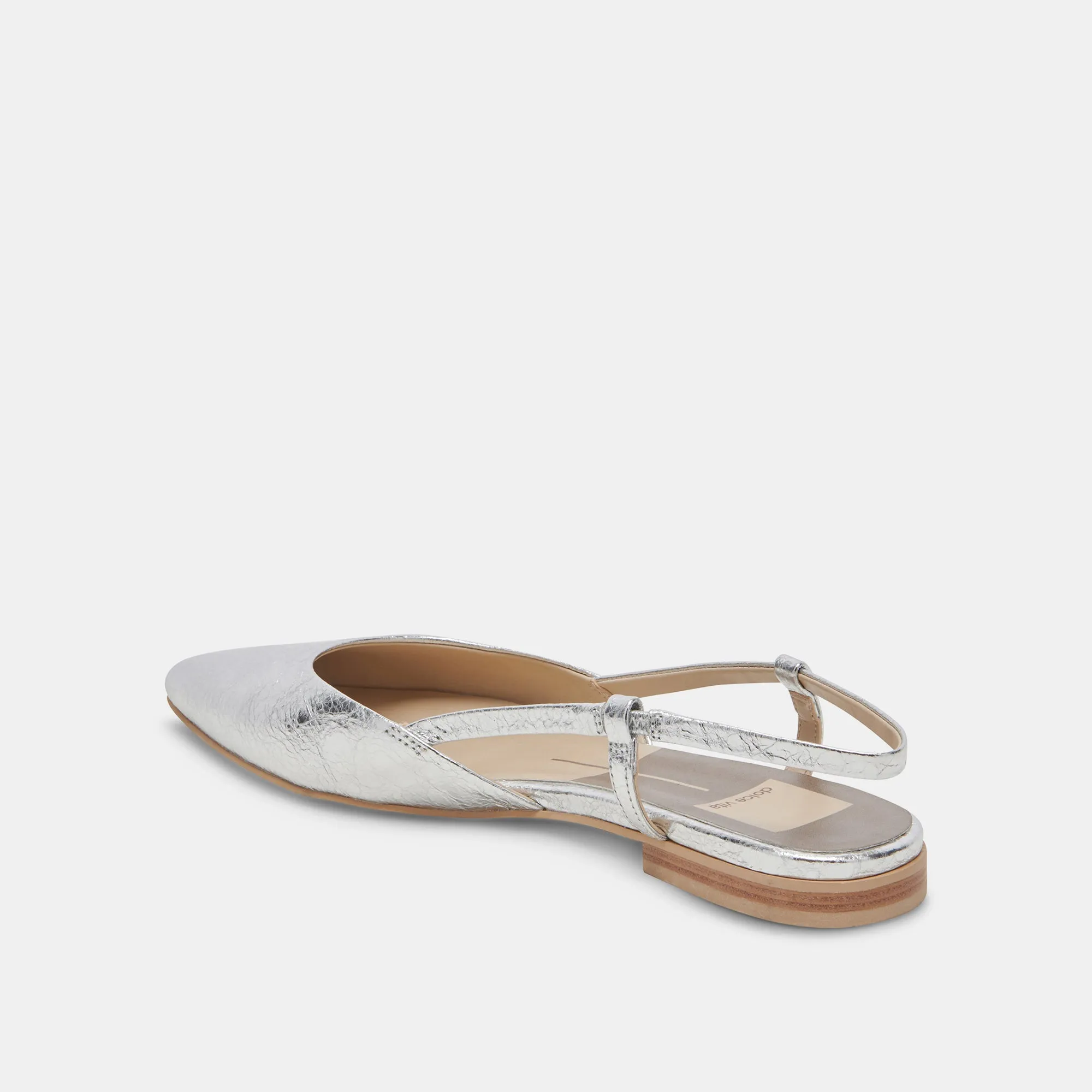 NARAH FLATS SILBER METALLIC LEDER
