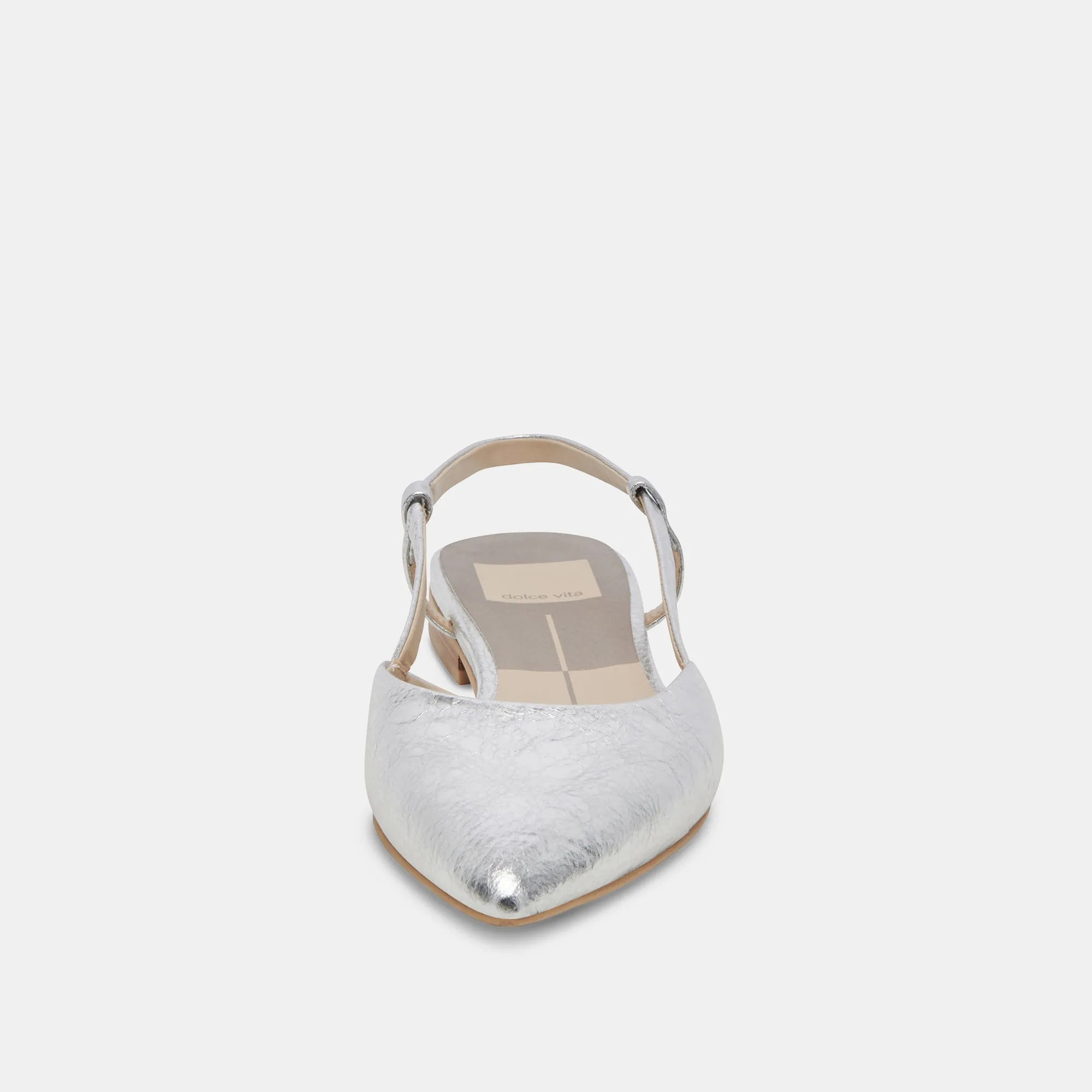 NARAH FLATS SILBER METALLIC LEDER