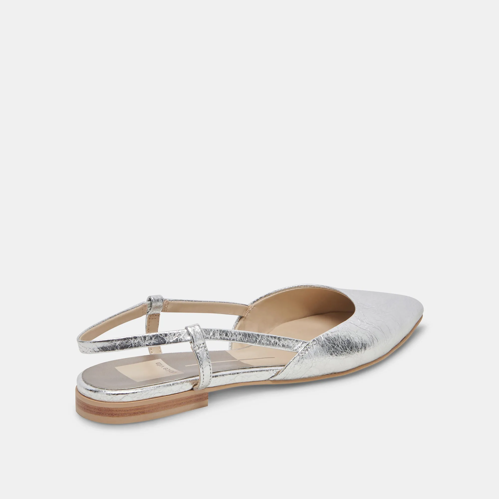 NARAH FLATS SILBER METALLIC LEDER