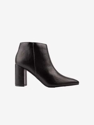Nectarine Damen Stiefeletten mit Absatz aus veganem Leder | Schwarz