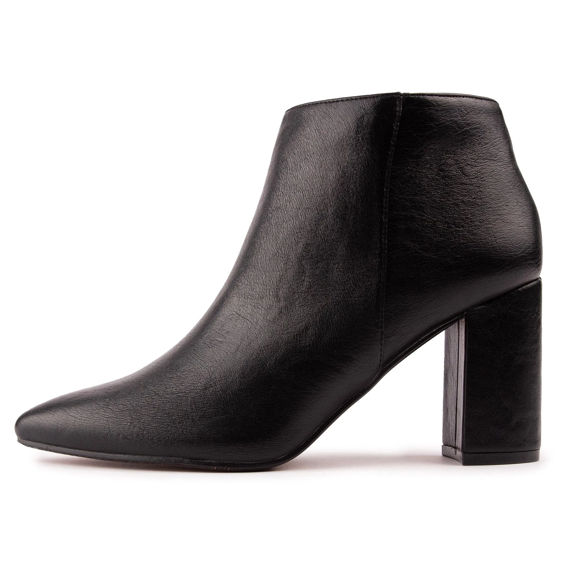 Nectarine Damen Stiefeletten mit Absatz aus veganem Leder | Schwarz
