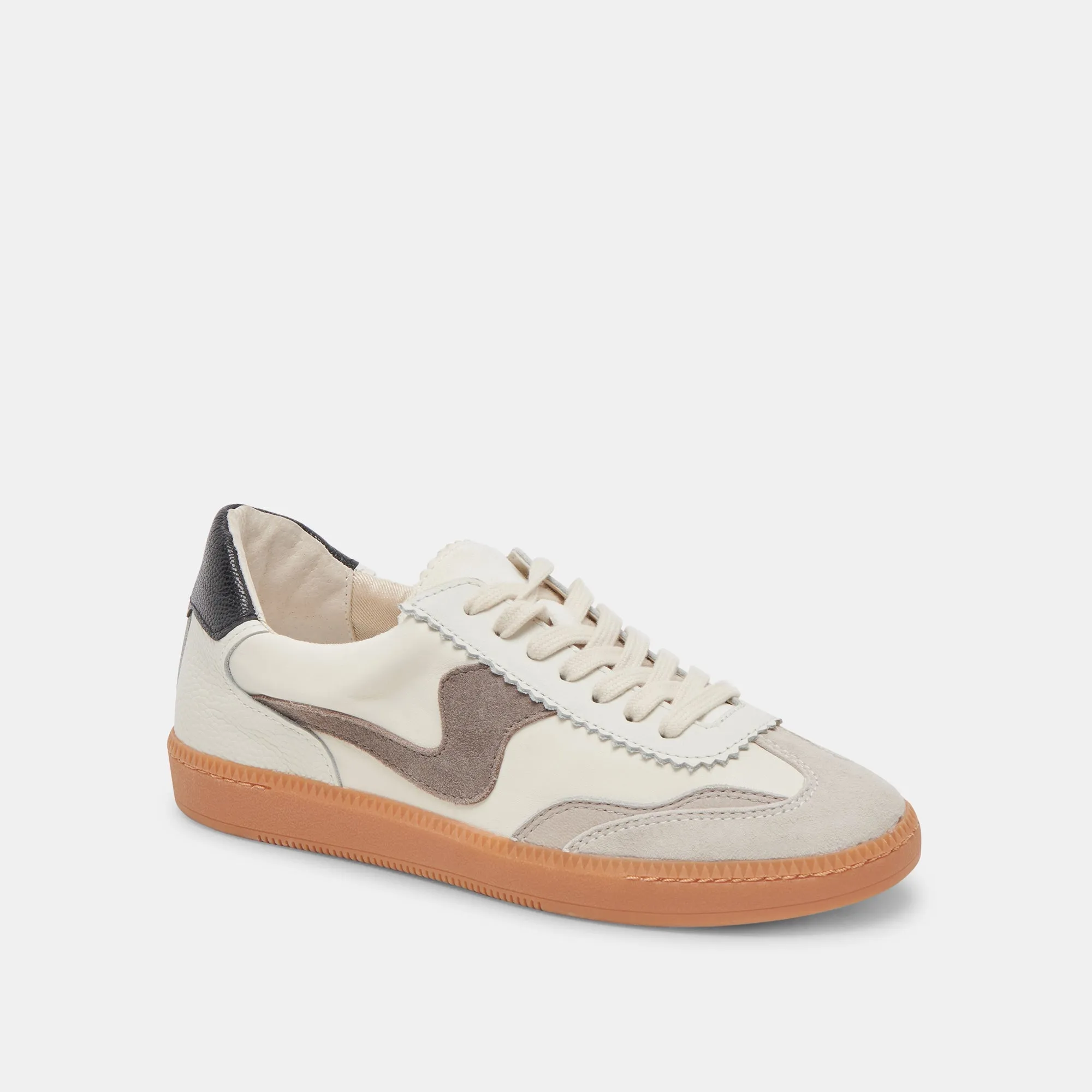 HINWEIS BREITE SNEAKER WEISS GRAU LEDER