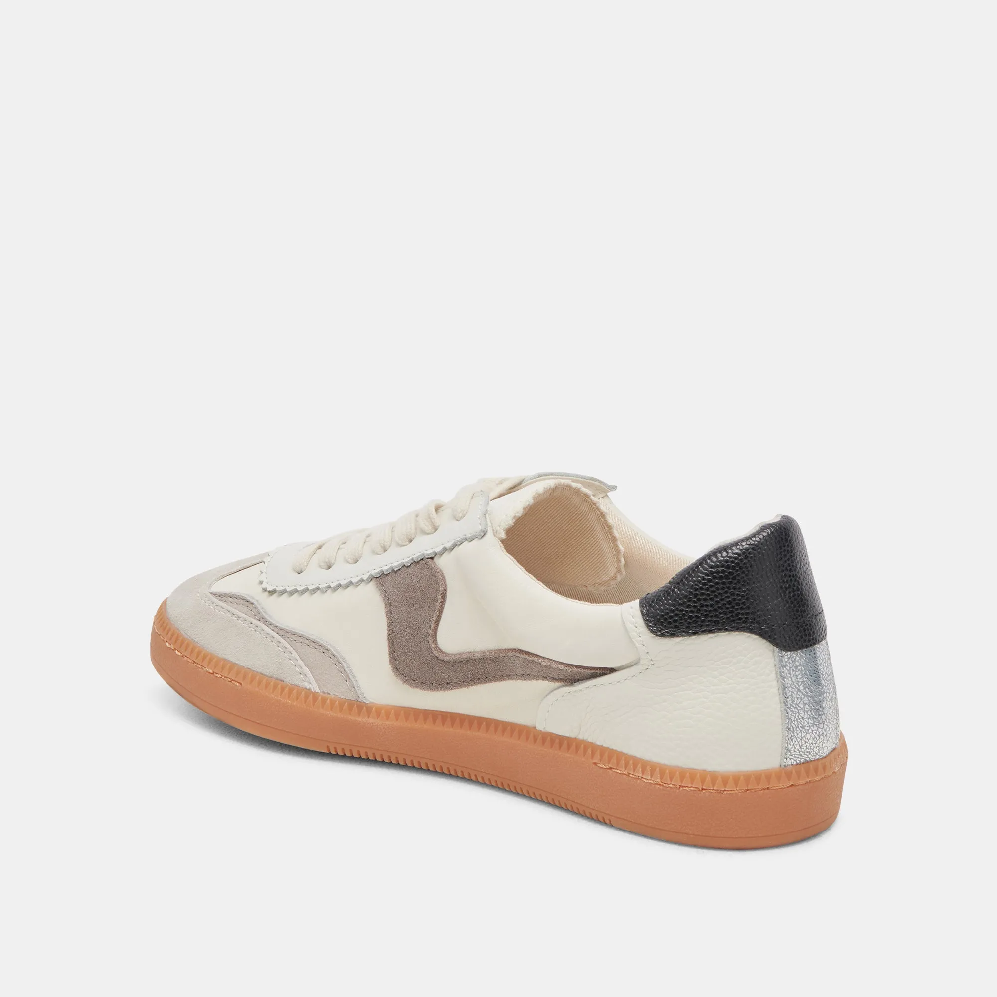 HINWEIS BREITE SNEAKER WEISS GRAU LEDER