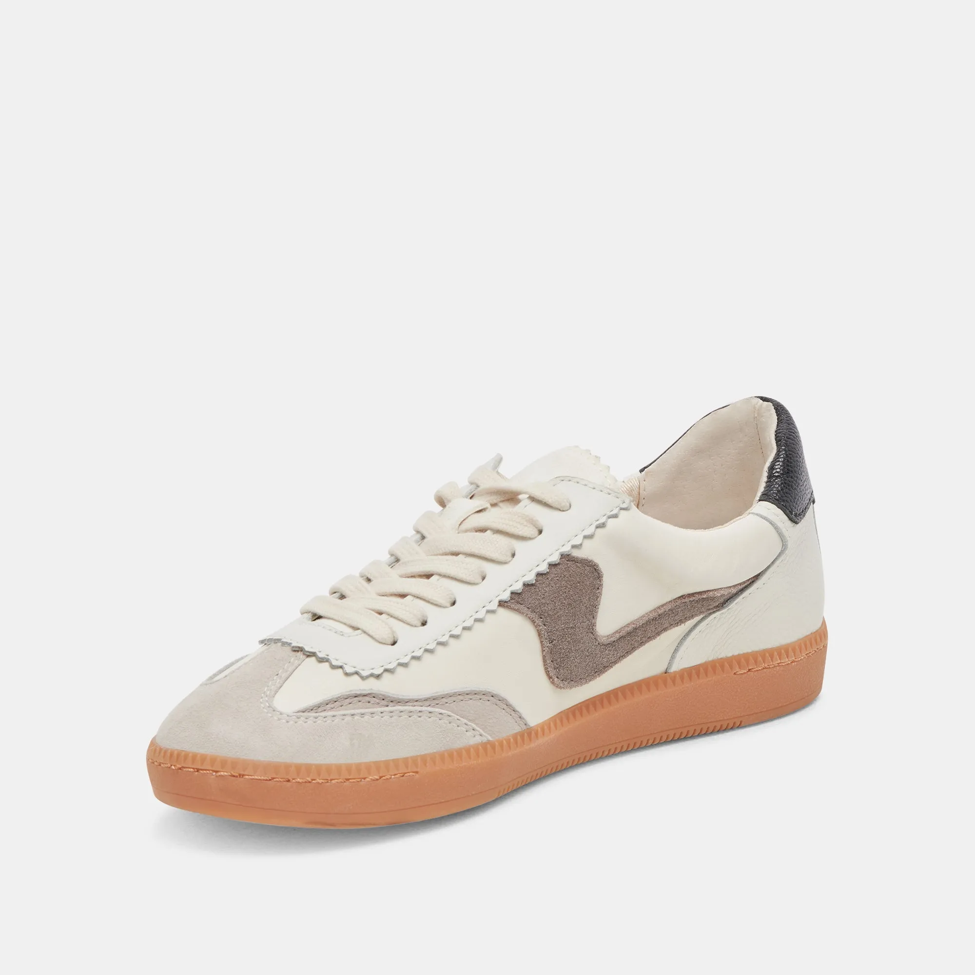 HINWEIS BREITE SNEAKER WEISS GRAU LEDER