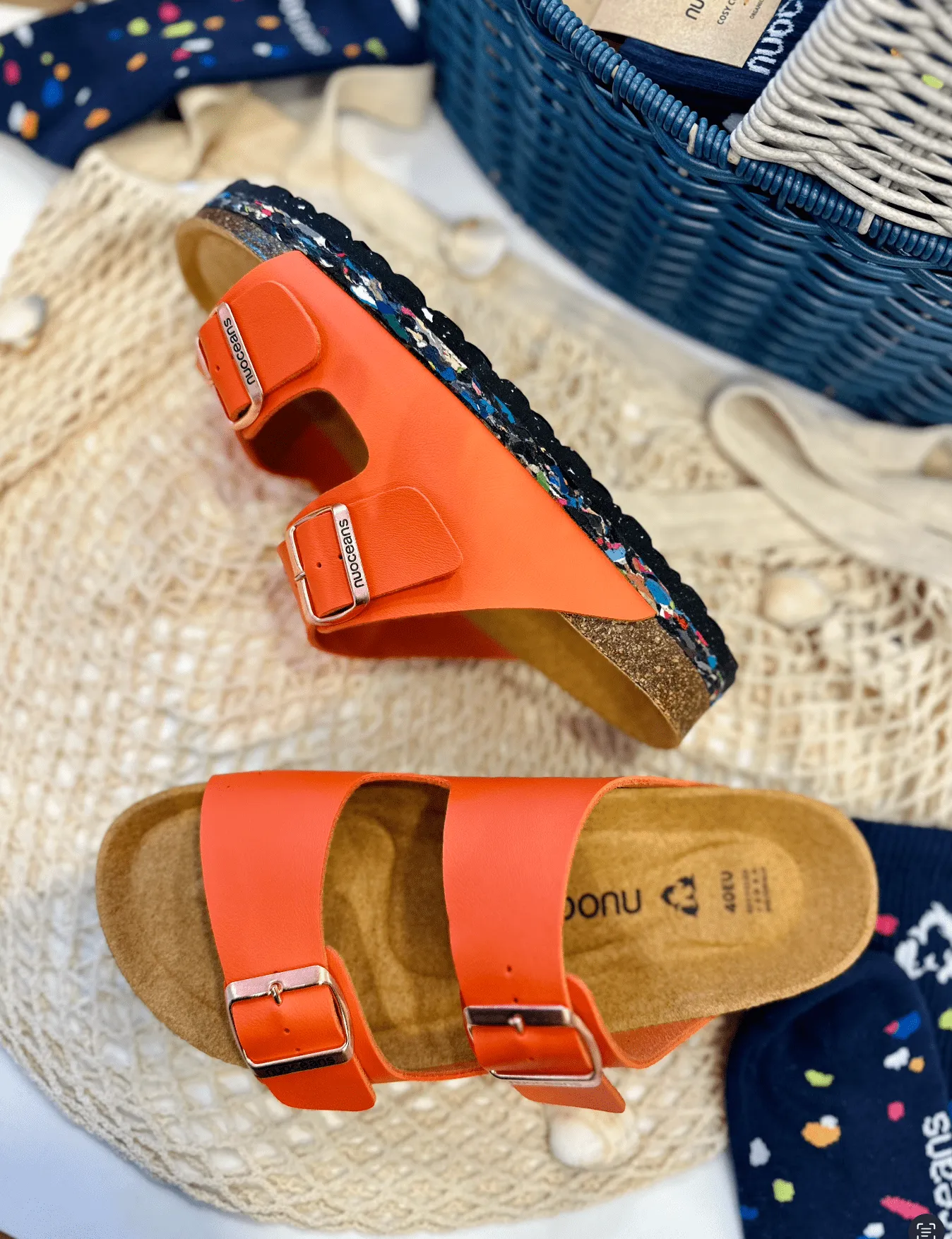 Nuo Recycelte Flipflop & Kork Sandalen mit Schnalle | Tropic