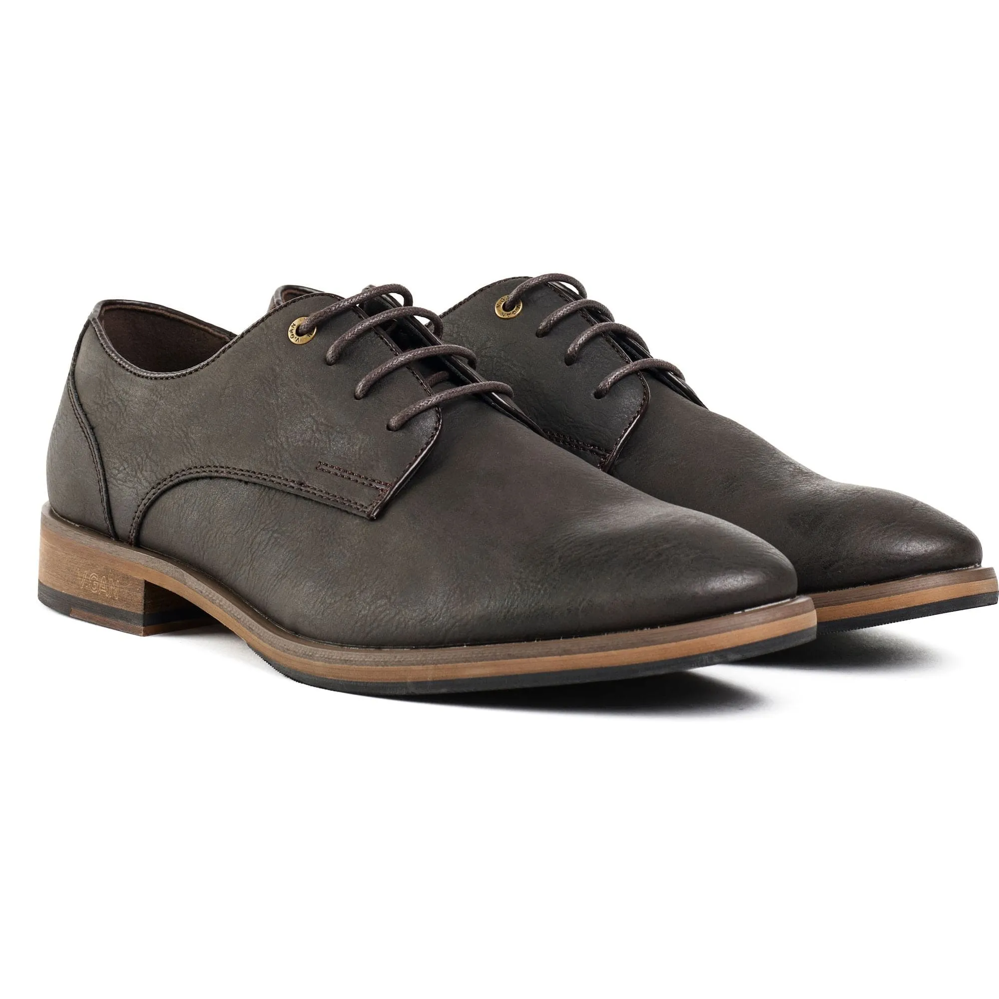 Oatmeal 2 Herren Derby-Schuhe aus veganem Leder | Braun