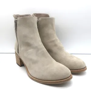 Officine Creative Denner Seitlich mit Reißverschluss versehene Knöchelstiefel in Taupe Wildleder Größe 40 NEU