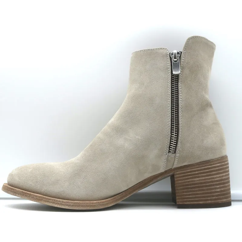 Officine Creative Denner Seitlich mit Reißverschluss versehene Knöchelstiefel in Taupe Wildleder Größe 40 NEU