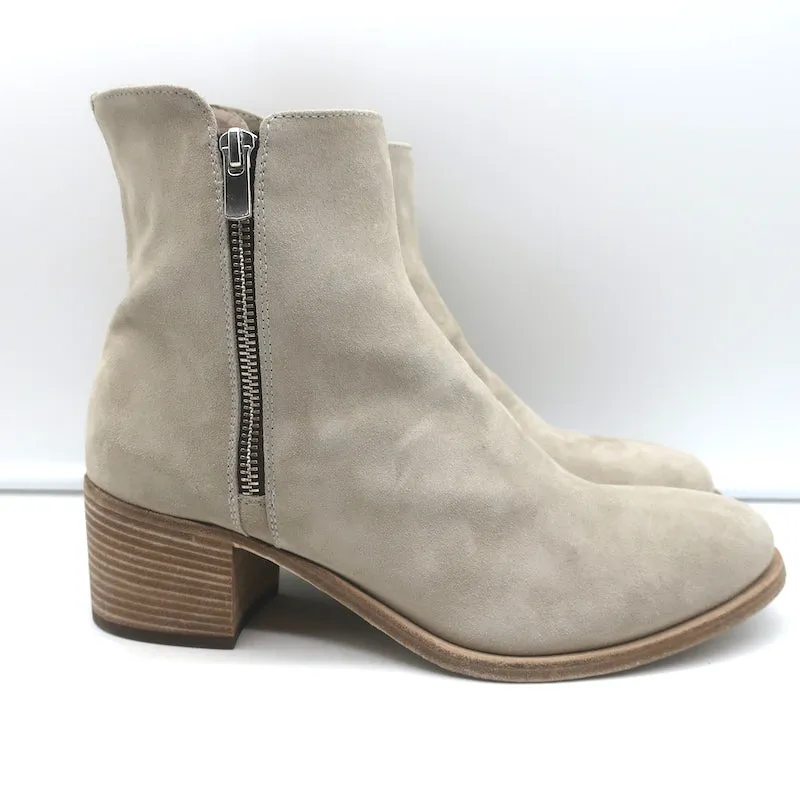 Officine Creative Denner Seitlich mit Reißverschluss versehene Knöchelstiefel in Taupe Wildleder Größe 40 NEU