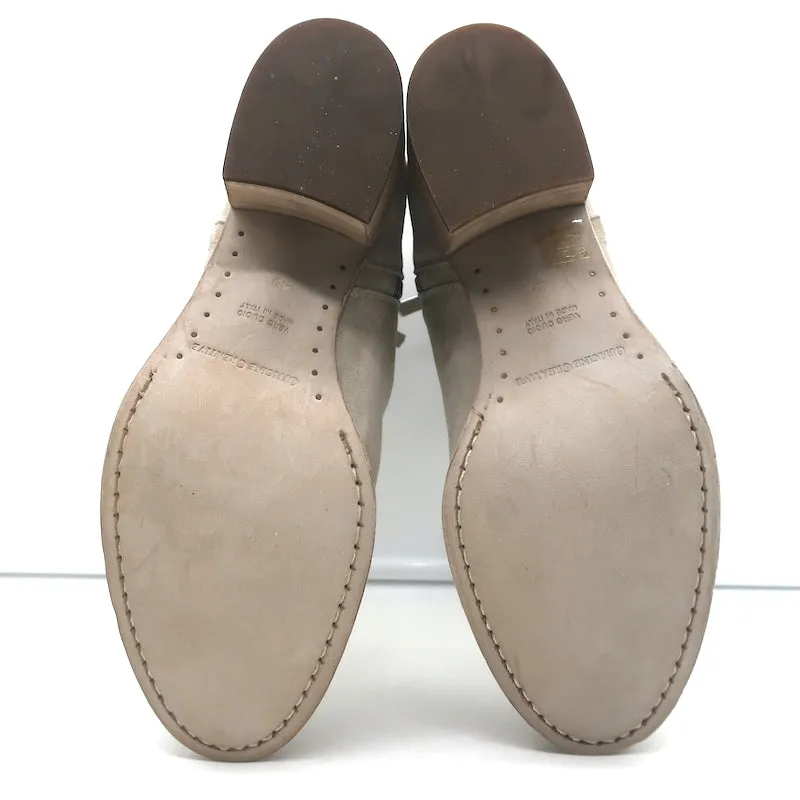 Officine Creative Denner Seitlich mit Reißverschluss versehene Knöchelstiefel in Taupe Wildleder Größe 40 NEU