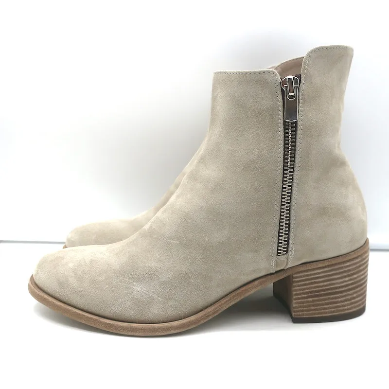 Officine Creative Denner Seitlich mit Reißverschluss versehene Knöchelstiefel in Taupe Wildleder Größe 40 NEU